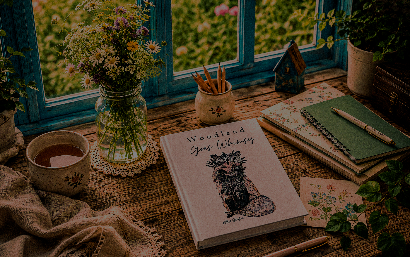 Woodland goes Whimy — a sunlit table of ADW Studium goods